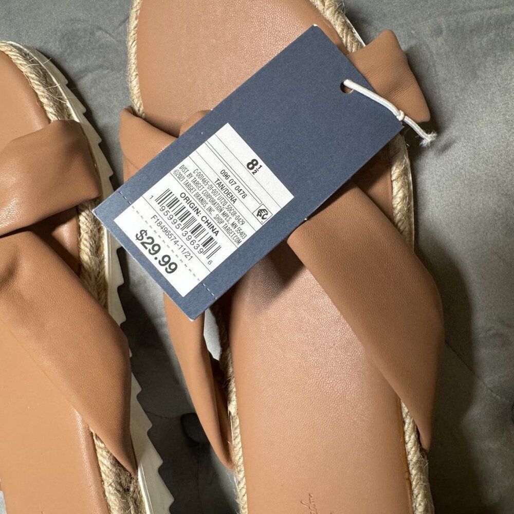 Universal Thread Dena Knotted Tan Espadrille Sandal Size 8 1/2 NEW WITH TAG - Picture 6 of 10